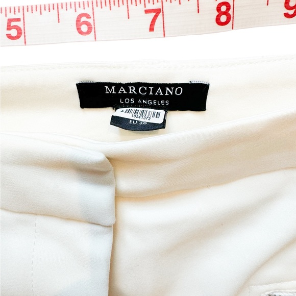 Marciano Los Angeles Ivory Pants Sz XS Exposed Gold Accent Zippers Cotton Blend - Picture 5 of 9